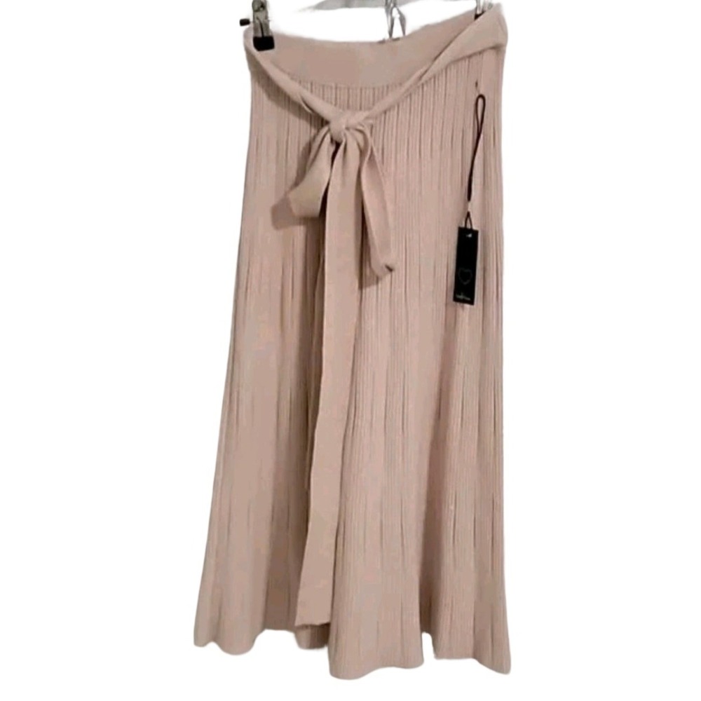 Pink midi skirt with metallic threads Sz S NWT